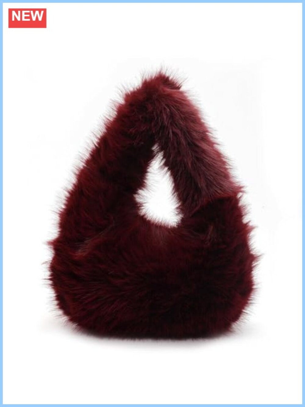 Faux Fur Clutch Purse Fuzzy Handbag Fluffy Evening Bag